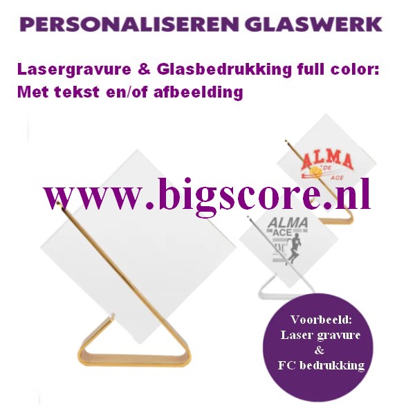 Nadia Crystal in Goud-Zilver Standaard inclusief FC of Lasergraverr ontwerp